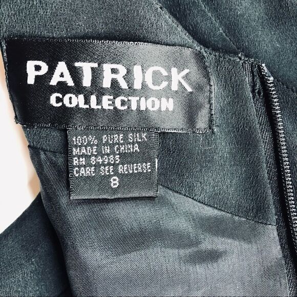 Patrick Collection 100% Silk Little Black Sheath Dress – Size 8 Elegant Classic - Picture 11 of 12